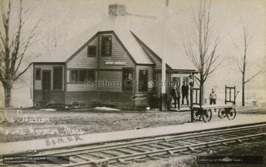 Postcard: The Station, Mount Herman, Massachusetts, Boston & Maine Railroad